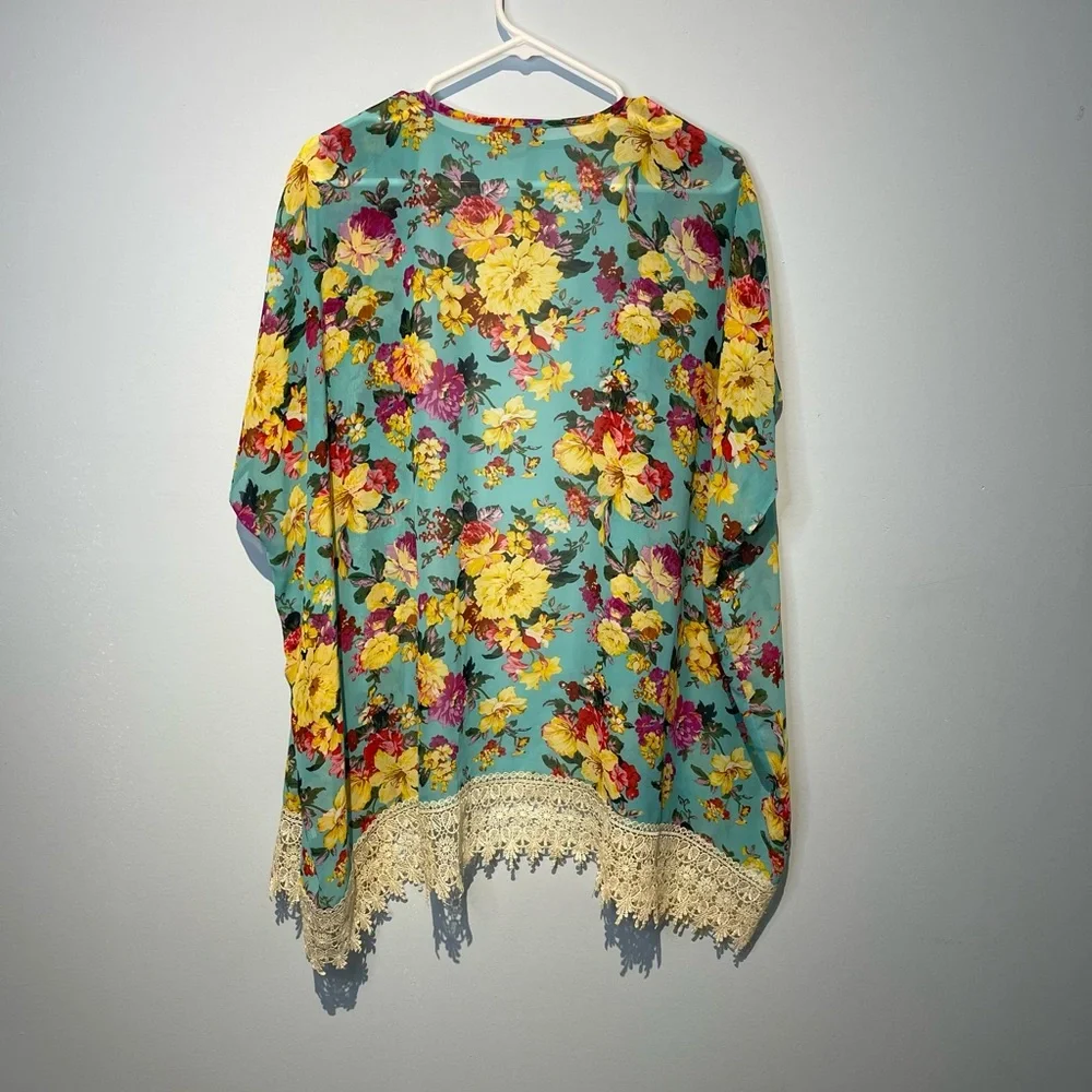 LA Hearts Womens Floral Kimono Wrap Cardigan One Size. Very Good Conditi…